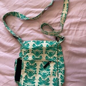 Kavu Cream and Green Crossbody Bag